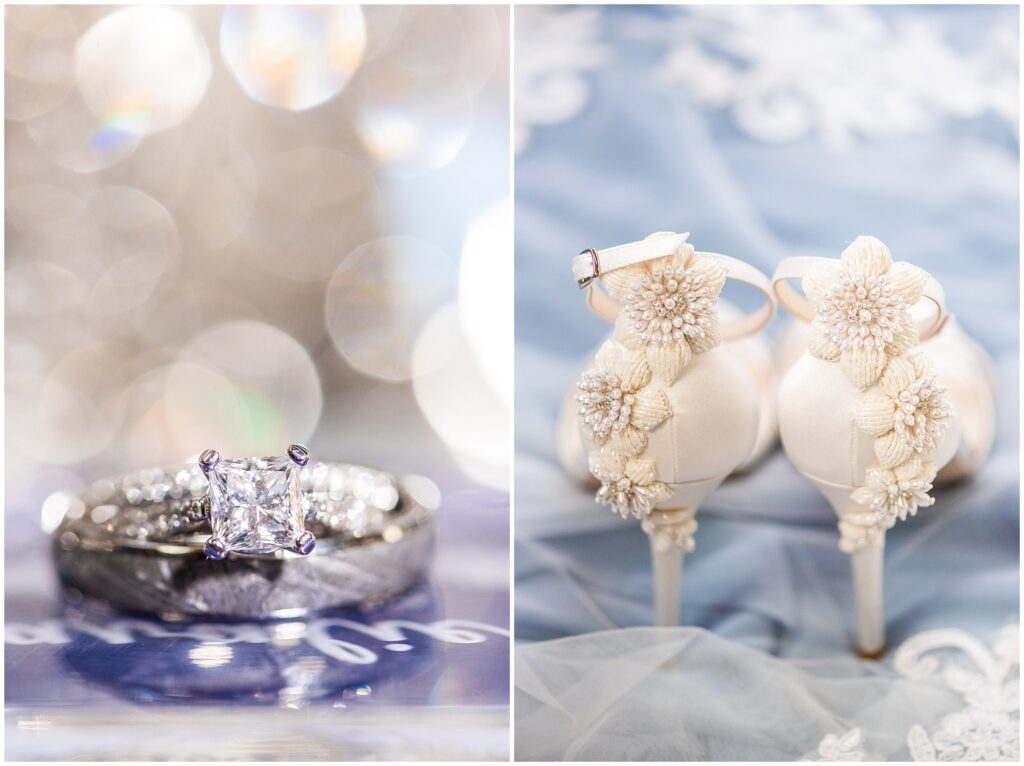 wedding rings and shoes
