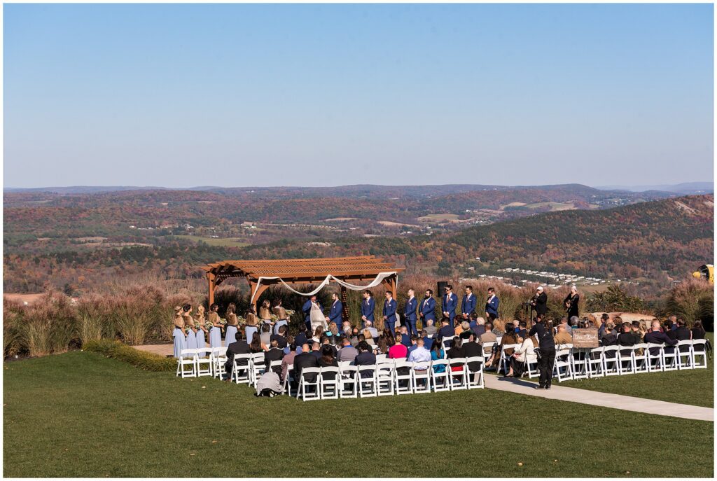 Fall wedding ceremony at Blue Mountain Ski Resort