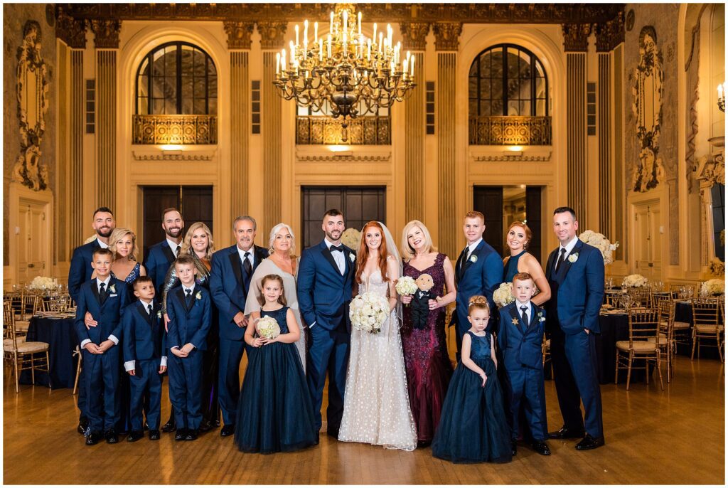 Gold Ballroom family portraits before a fall wedding