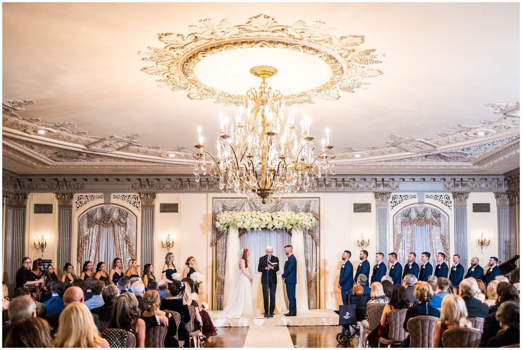 Ballroom wedding ceremony at Hotel DuPont