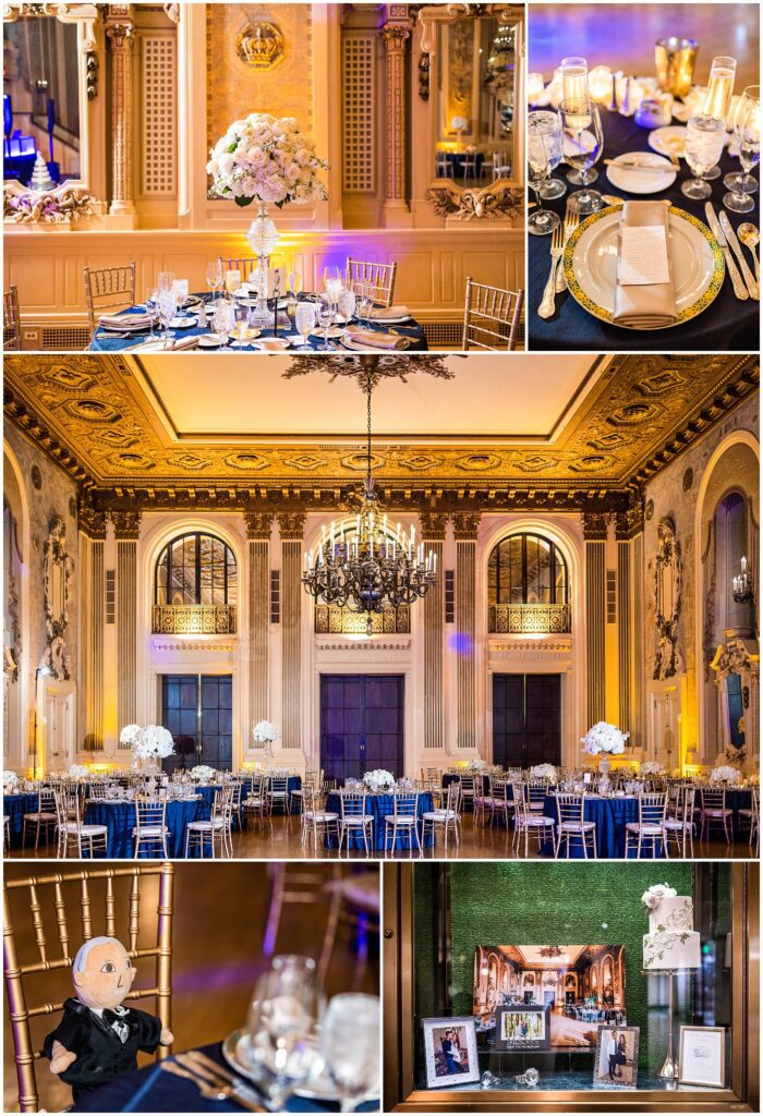 Wedding reception in the Gold Ballroom at Hotel DuPont 