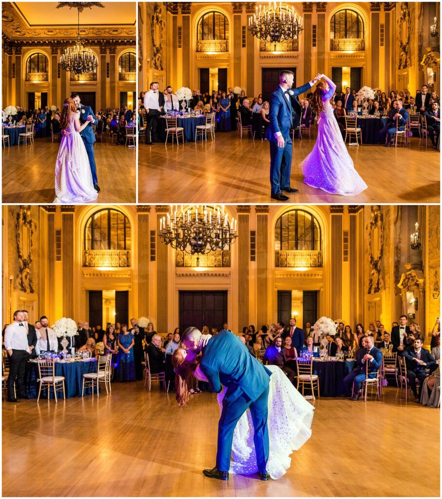 First dance in Gold Ballroom wedding reception 