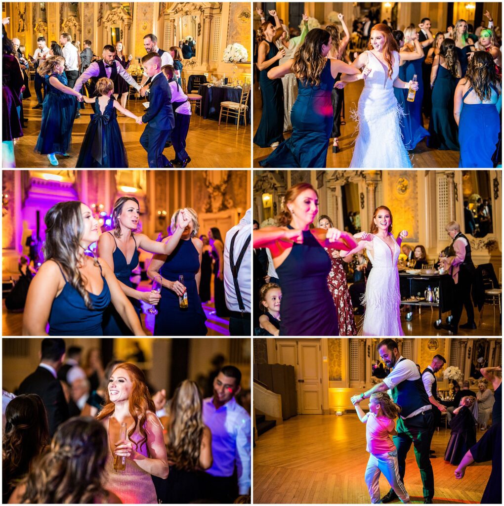 Scenes from a Gold Ballroom wedding reception