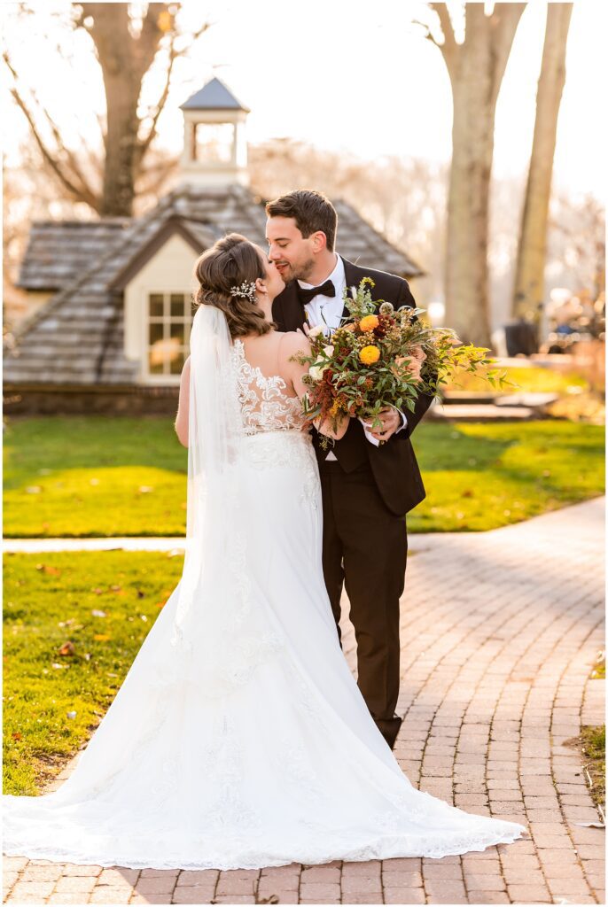 Bride and Groom share a kiss