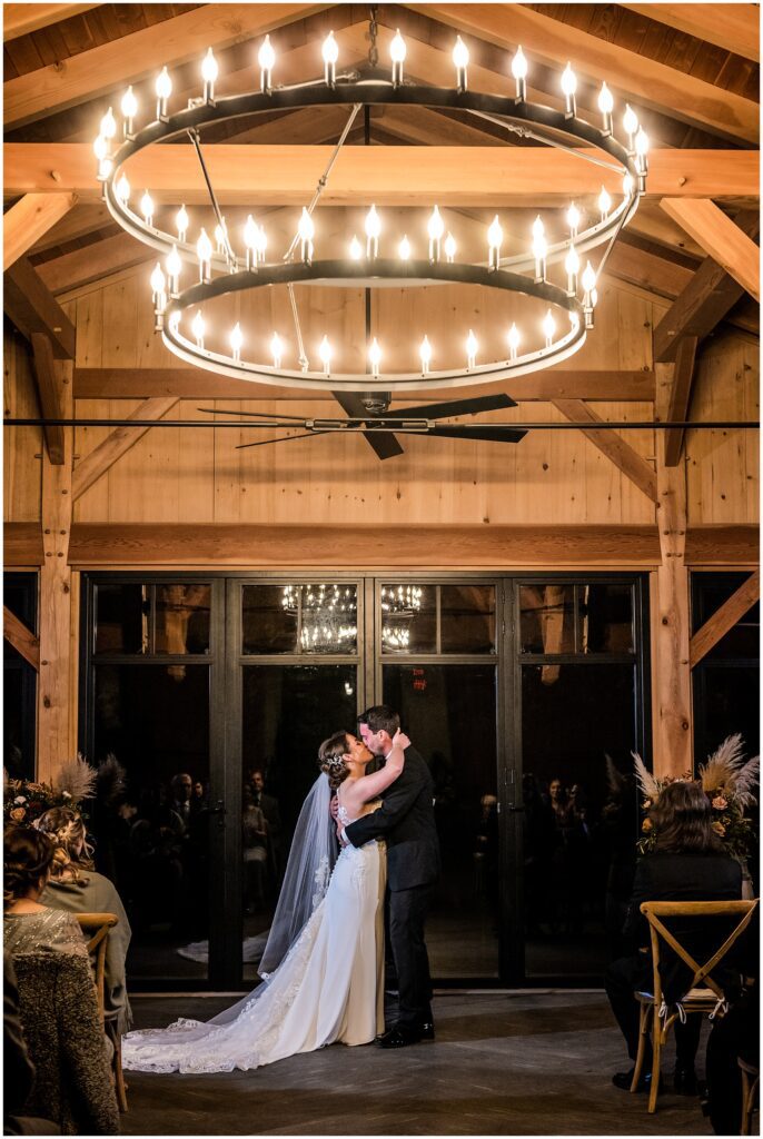 Wedding ceremony kiss