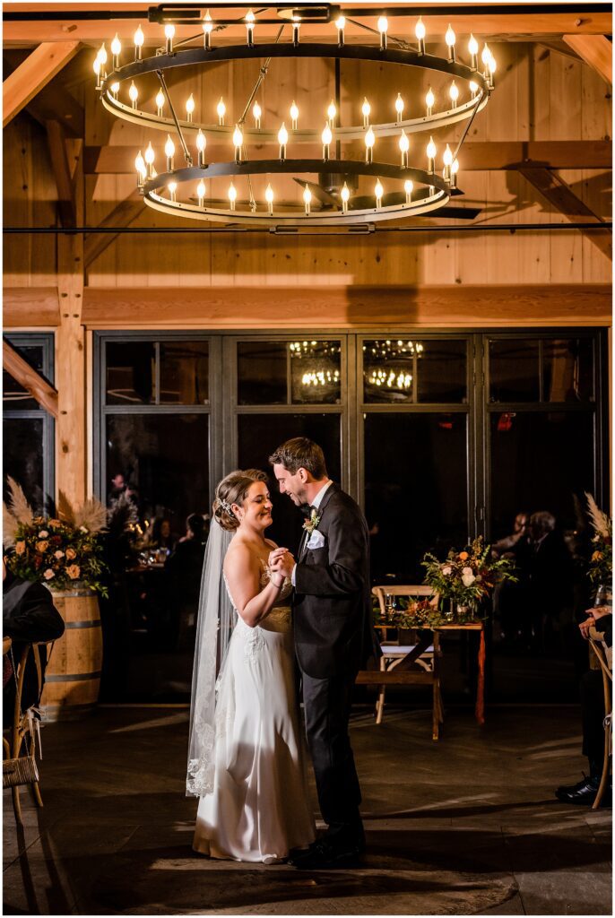 first dance in the barn at the Inn at Grace Winery