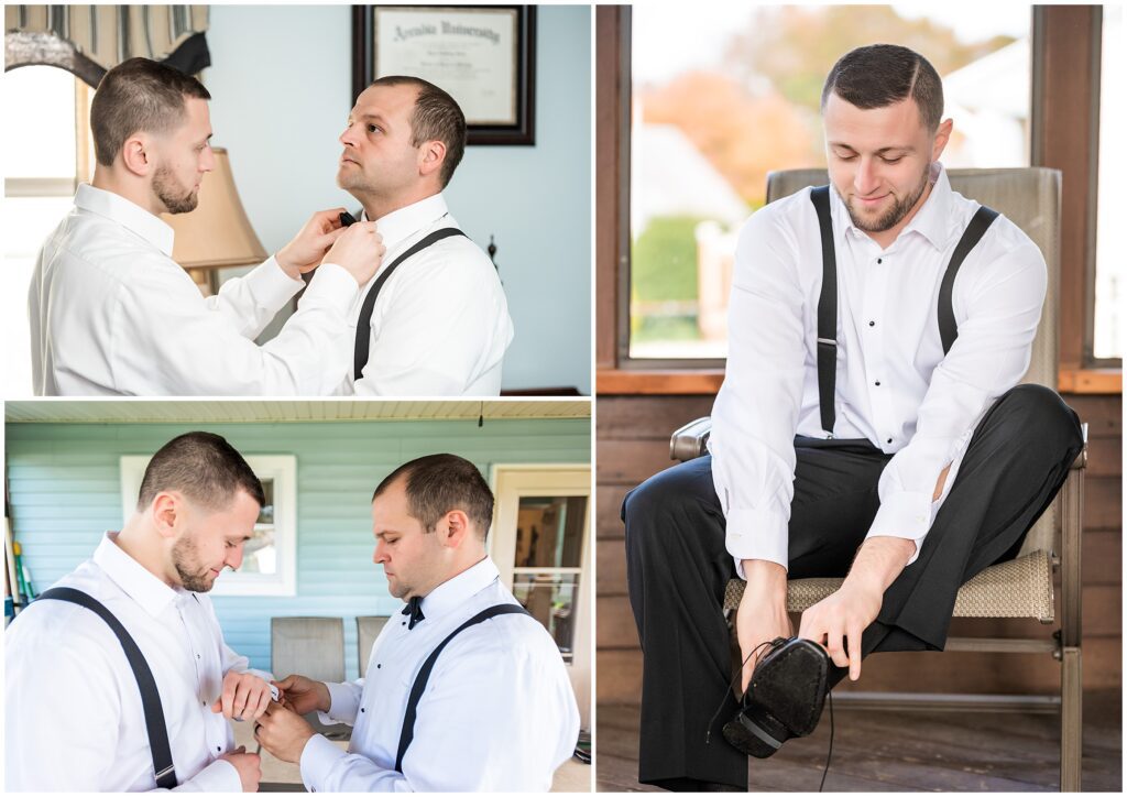 Groom getting ready on his wedding day