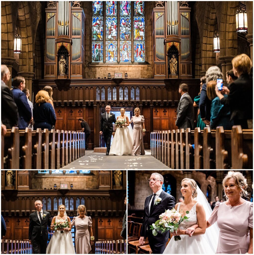 Bride enters wedding ceremony at St. Mark's 