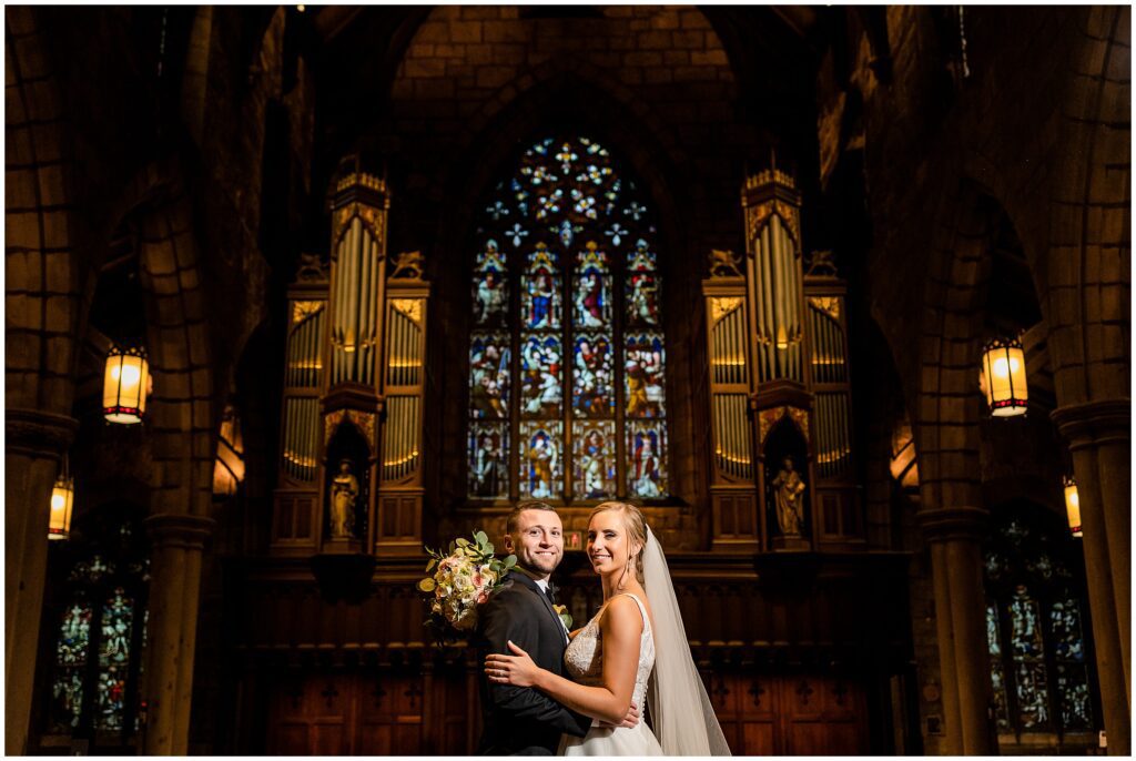 Newlyweds inside St. Mark's 