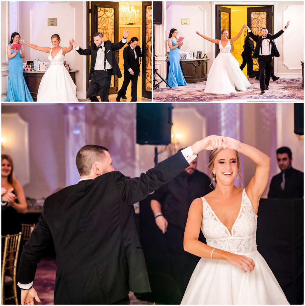 Bride and Groom enter their wedding reception