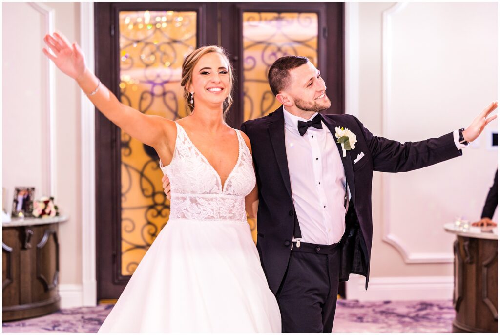 Newlyweds at their wedding reception