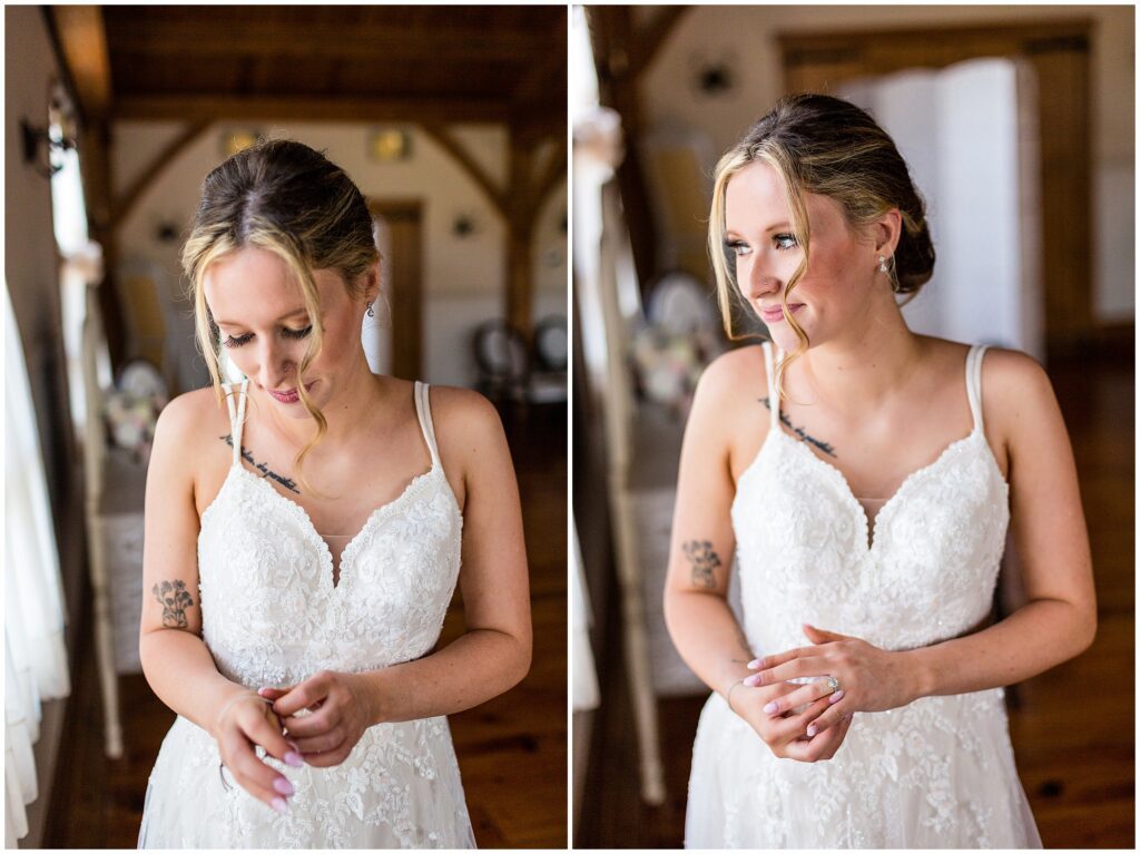 Bride gets ready before wedding