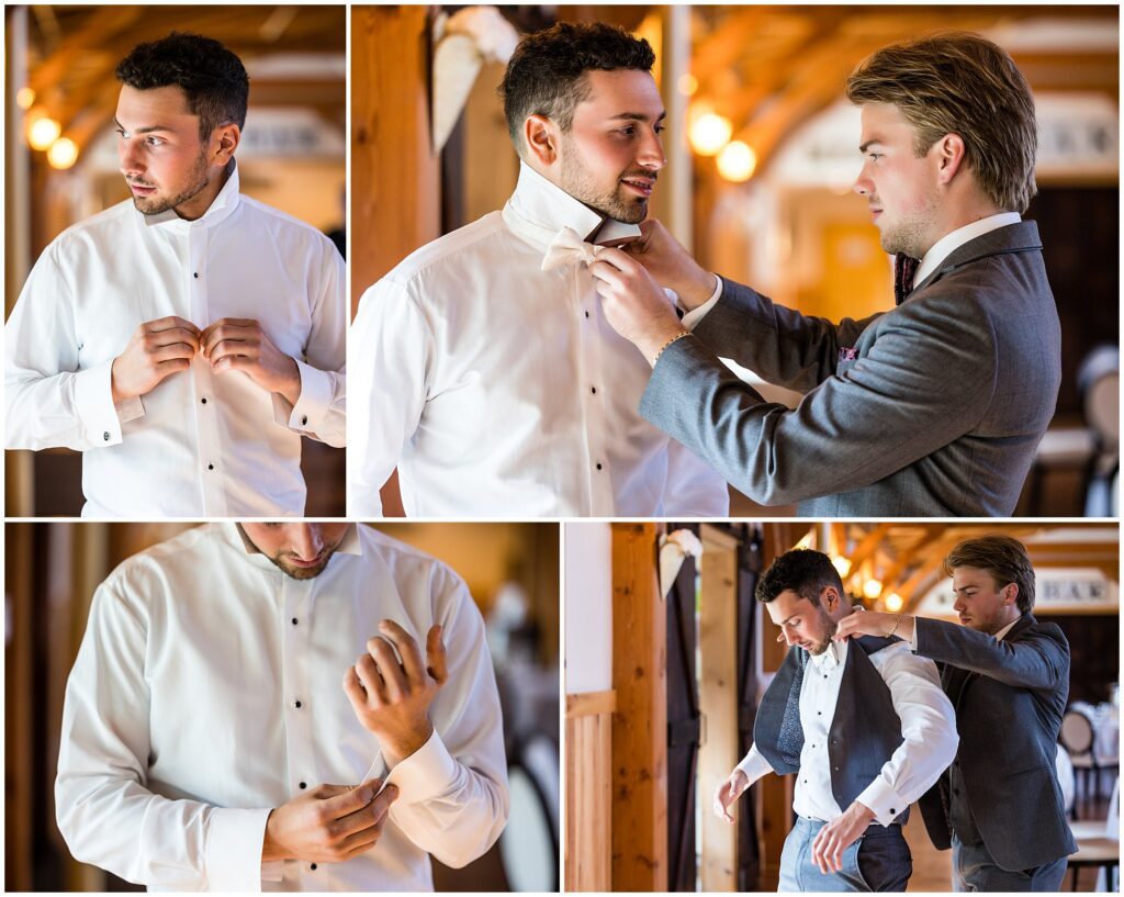 groom gets ready before his wedding
