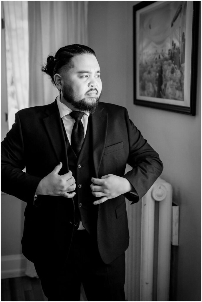 Groom on his wedding day